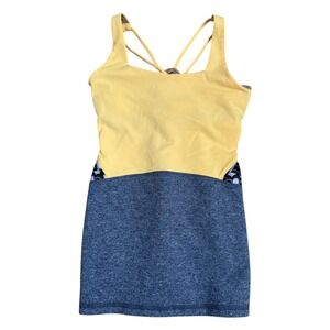 ivivva athletica‎ Yellow Gray Tank Top Shelf Bra Athletic Sports Girls Size 10